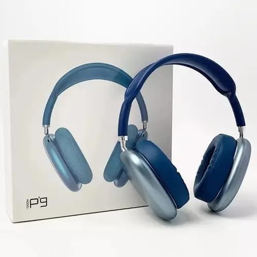 P9 Pro Wireless Bluetooth Headphones | Over Ear Headset | Deep Bass + Mic | 40H Playtime | For Mobile, PC, Gaming (blue)